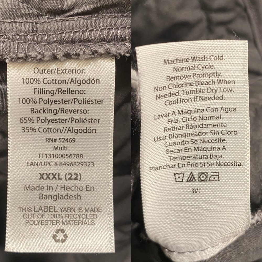 TERRA & SKY Gray Plaid Quilted Shacket Jacket Size XXXL(22) Gorpcore Cabin - Picture 12 of 15